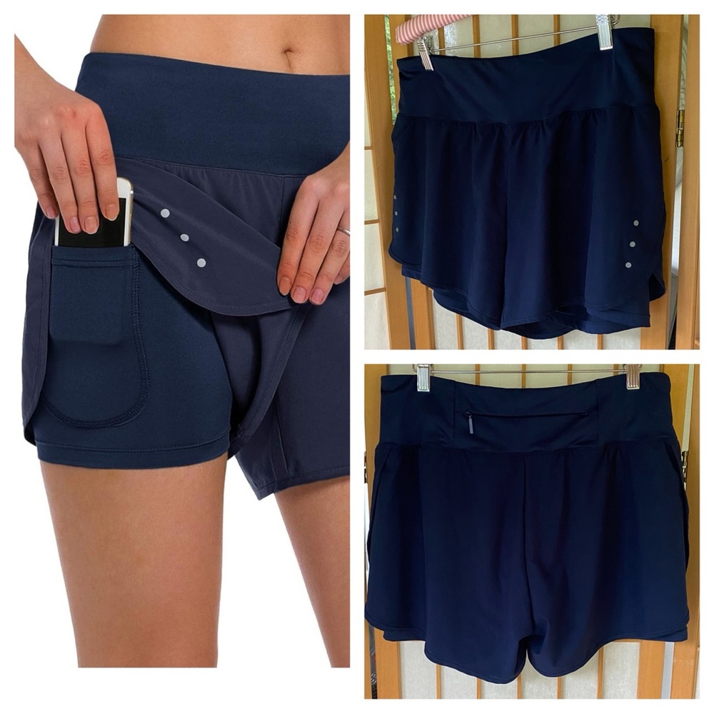 Ksmien Navy Athletic Activewear Running Shorts SZ L